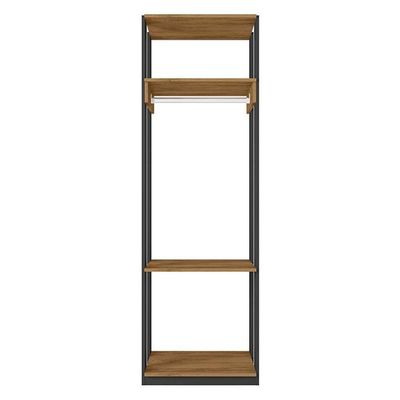 Guarda Roupa Modulado Closet Titan Preto Velluto/freijó - Pr Móveis Preto Velluto/ Freijó