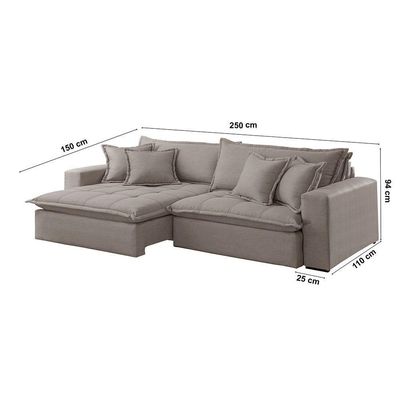 Sofá Zen Linho 02 Módulos 100 Cm B25 Meu Sofá Online A230 Linho Cinza