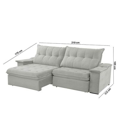 Sofá Lua Linho 02 Módulos 80 Cm B25cm Meu Sofá Online A230 Linho Cinza