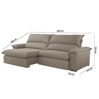 Sofá Filadélfia Veludo 2 Módulos 100cm B25cm Meu Sofá Online B002 Veludo Capuccino