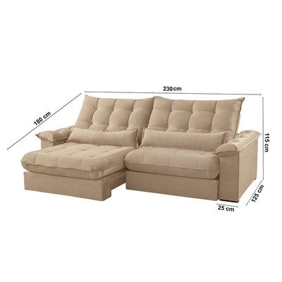 Sofá Classic Linho 02 Módulos 90 Cm B25 Cm Meu Sofá Online A226 Linho Bege