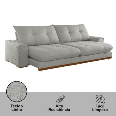 Sofá Argo Linho 02 Módulos 90 Cm B25cm Meu Sofá Online A230 Linho Cinza