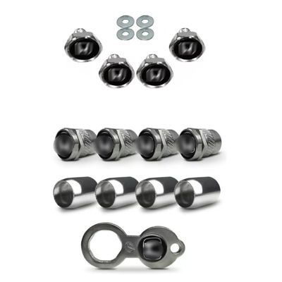 Kit Bico de Válvula Cromado Roda + Parafusos de Placa Honda