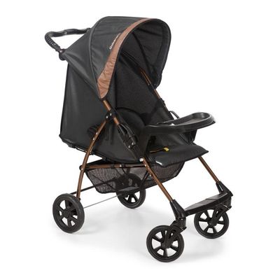 Travel System Galzerano Carrinho De Bebê Romano Com Bebê Conforto Cocoon Slim Preto E Cobre