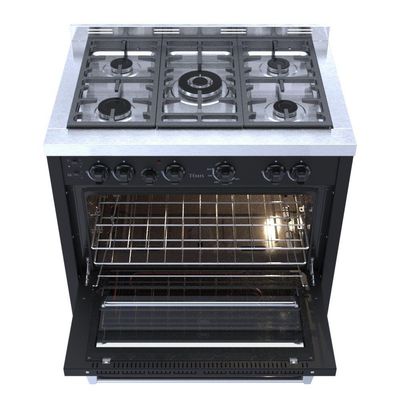 Fogão 5 Bocas Venax Temis A Gas Mesa De Inox Preto 220V