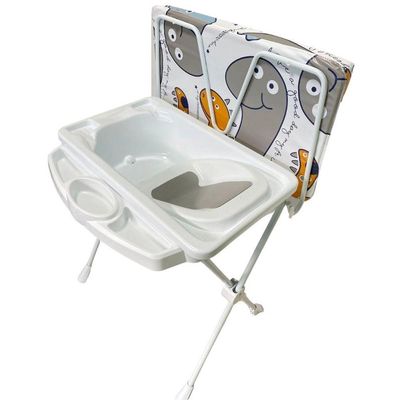 Banheira de Bebê Plástica Galzerano Classic 7045 com Trocador e Suporte Dino