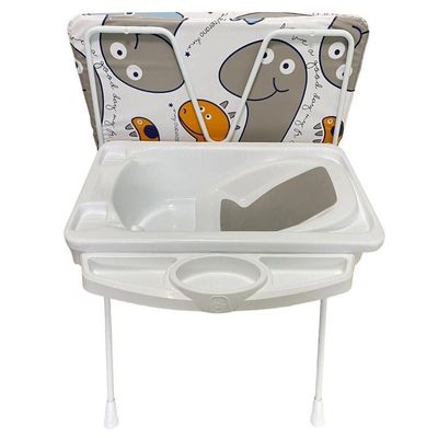 Banheira de Bebê Plástica Galzerano Classic 7045 com Trocador e Suporte Dino
