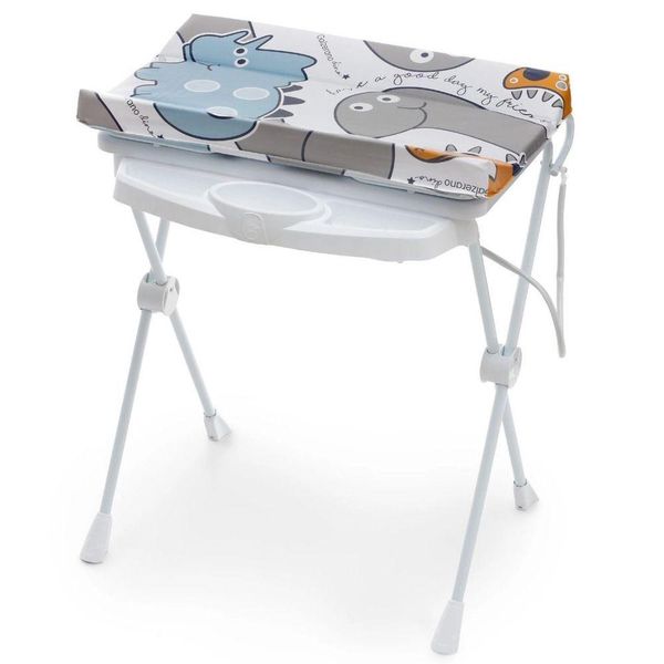 Banheira de Bebê Plástica Galzerano Classic 7045 com Trocador e Suporte Dino