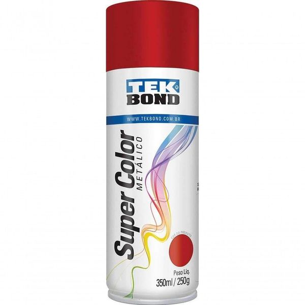 Tinta Spray Vermelho Metálico 350ml 250g Tekbond