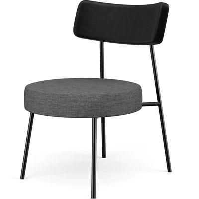 Kit 02 Poltronas Decorativas Sala De Estar Londres L02 Couríssimo Preto Linho Cinza Escuro - Lyam