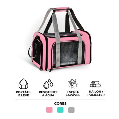Bolsa De Viagem Para Transporte Pet Rosa