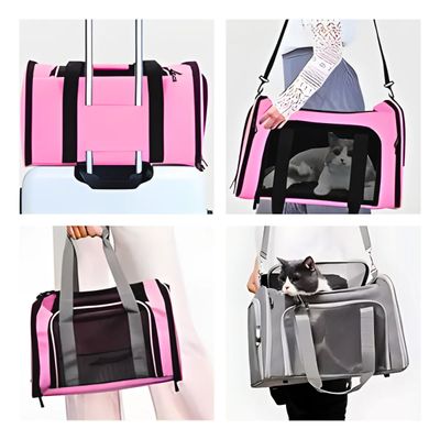 Bolsa De Viagem Para Transporte Pet Rosa