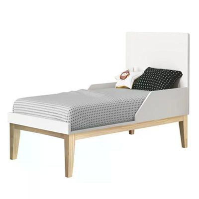 Berço Mini Cama Classic Branco Fosco Com Pés Madeira Natural - Reller Móveis Branco Fosco