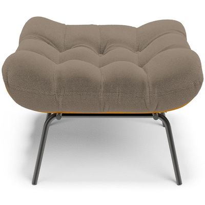 Puff Decorativo Sala de Estar Costela L02 Bouclê Bege - Lyam Decor
