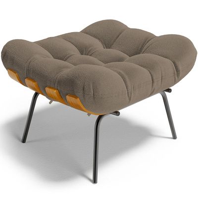 Puff Decorativo Sala de Estar Costela L02 Bouclê Bege - Lyam Decor
