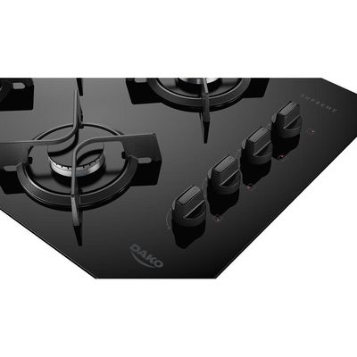 Cooktop 4 Bocas Dako Supreme A Gás Acendimento Automático E Tripla Chama Preto Bivolt