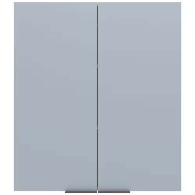 Armário Aéreo Bartira Cristal MDP 15mm com 2 Portas e 2 Prateleiras - 80cm de largura Freixo/Azul Wood
