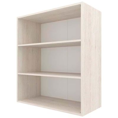 Armário Aéreo Bartira Cristal MDP 15mm com 2 Portas e 2 Prateleiras - 80cm de largura Freixo/Azul Wood