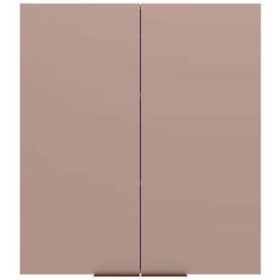 Armário Aéreo Bartira Cristal MDP 15mm com 2 Portas e 2 Prateleiras - 80cm de largura Lâmina Mel/Nude