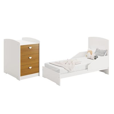 Berço Americano Multifuncional Atlanta Branco Fosco/savana - Reller Móveis Branco Fosco/savana