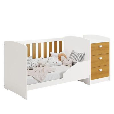 Berço Americano Multifuncional Atlanta Branco Fosco/savana - Reller Móveis Branco Fosco/savana