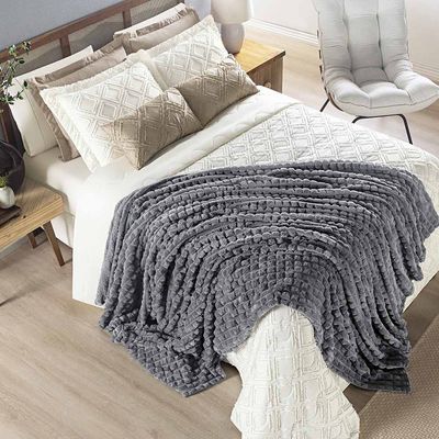 Cobertor Manta Paradise Ultrasoft Flannel Queen 2,40m x 2,20m 01 Peça - Cinza Gris