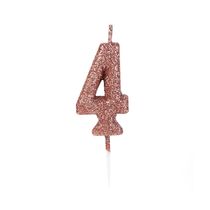 Vela Silver Gitter Rosé Gold Número 4
