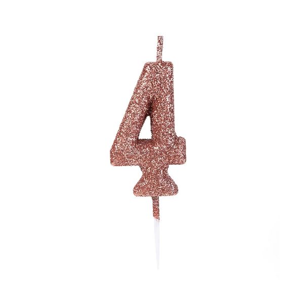 Vela Silver Gitter Rosé Gold Número 4