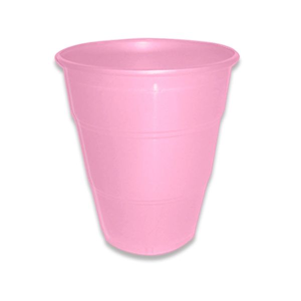 Copo de Plástico Silver Plastic Happy Line Rosa