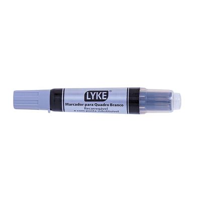 Kit Pincel Marcador Quadro Branco Recarregável + Refil Lyke Preto
