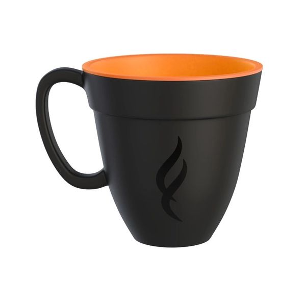 Xícara de Café Bezavel 120ml Preto e Laranja