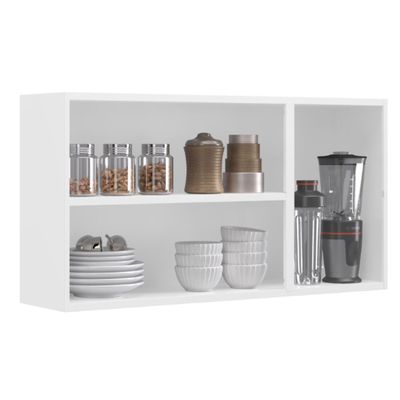 Armário Aéreo Triplo Itatiaia Florença com 3 Portas e 2 Prateleiras - 105cm de largura Branco