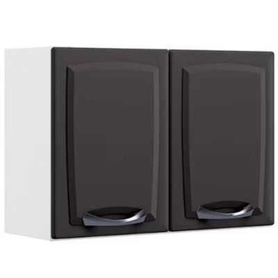 Armário Aéreo Duplo Itatiaia New Premium com 2 Portas e 1 Prateleira - 80cm de largura Branco com Grafite