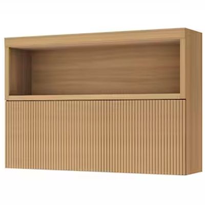 Armário Aéreo Nesher Marquesa em MDF 15mm com 1 Porta e 1 Prateleira - 120cm de largura Nature