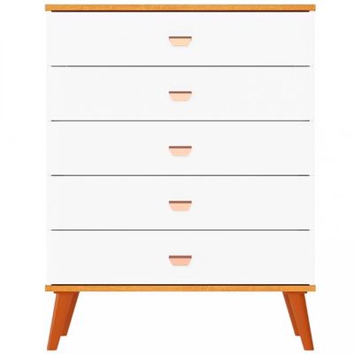 Cômoda Infantil Bartira Ternura com 5 Gavetas Branco