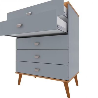 Cômoda Infantil Bartira Ternura com 5 Gavetas Azul