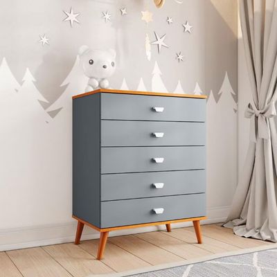 Cômoda Infantil Bartira Ternura com 5 Gavetas Azul