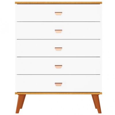 Cômoda Infantil Bartira Ternura com 5 Gavetas Branco