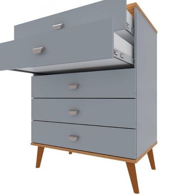 Cômoda Infantil Bartira Ternura com 5 Gavetas Azul