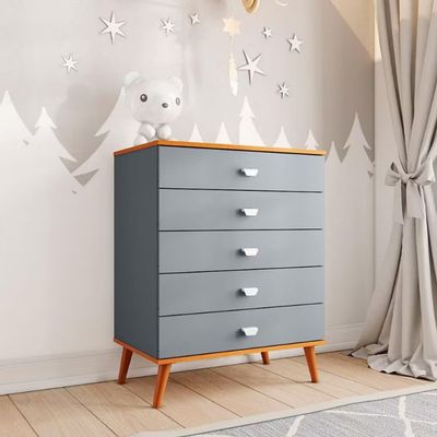 Cômoda Infantil Bartira Ternura com 5 Gavetas Azul