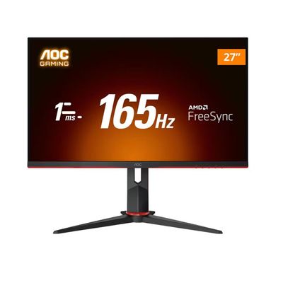 Monitor Gamer Widescreen VA 27 AOC 1920 x 1080 FHD 27G2S/BK Entrada HDMI e VGA Preto e Vermelho / Bivolt