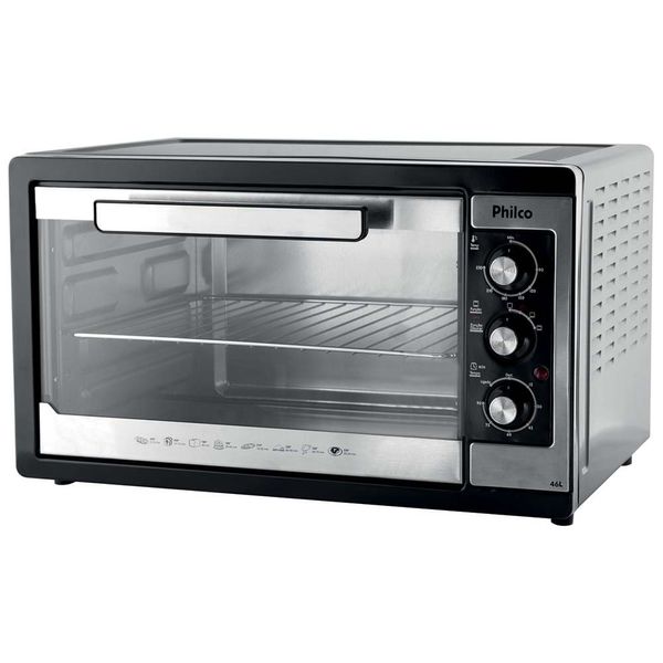 Forno Elétrico Philco Multifunção com 1500W de Potência 46 Litros Preto com Prata / 220V Forno Elétrico Philco Multifunção com 1500W de Potência 46 Litros Preto com Prata / 220V