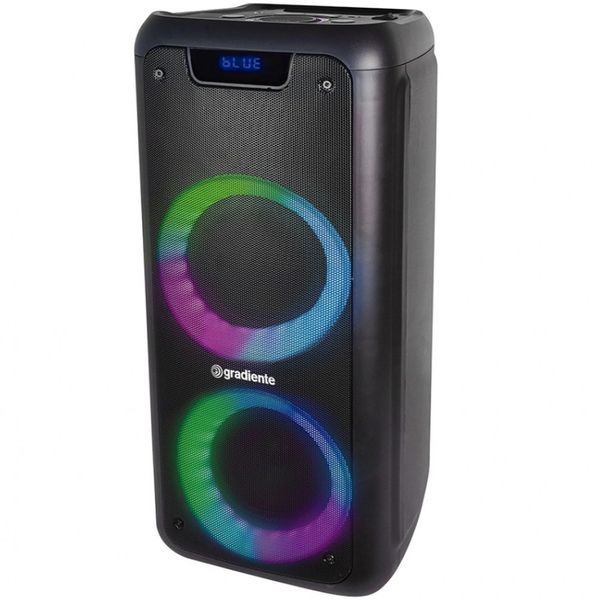 Caixa Amplificada Gradiente Extreme Colors Bass Bomm GCA201 Bluetooth, Rádio FM, USB - 400W Preto