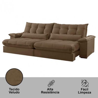 Sofá Classic Veludo 02 Módulos 90 Cm B25 Cm Meu Sofá Online B016 Veludo Marrom