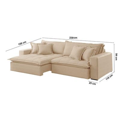 Sofá Zen Linho 02 Módulos 90 Cm B25 Meu Sofá Online A294 Linho Creme