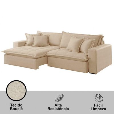 Sofá Zen Linho 02 Módulos 90 Cm B25 Meu Sofá Online A294 Linho Creme