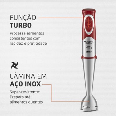 Mixer Premium Mondial M-10 500W Vermelho Com Inox 220V