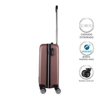 Mala De Bordo Abs Mormaii Mor-1543 Cadeado Integrado Rodas Duplas Giro 360 Rosê P