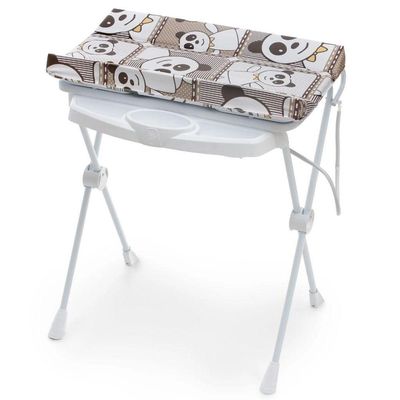 Banheira de Bebê Plástica Galzerano Classic 7045 com Trocador e Suporte Panda