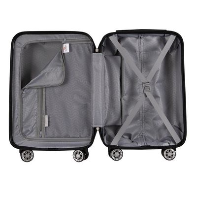 Mala De Bordo Abs Gosuper Oslo Cadeado Integrado Rodas Giro 360° Prata P